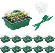 10-Pack Seed Starter Tray Kit with Humidity Domes for Germination