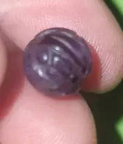 10 Pcs. 10mm Vintage But New Amethyst Scarab Carved Mini Spheres Metaphysical