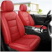 UQABS 5 Seats Car Leather Seat Cover For Land Rover Range Rover Sport Range Rover 4 Disy Sport Discovery Rot,Universal、To Fit Most Cars、waterproof-Red