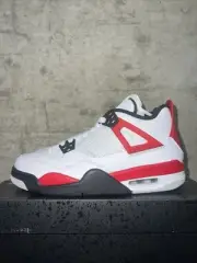 Size 6Y / 8.5W - Nike Air Jordan 4 Retro Red Cement White Fire Red Black Grey