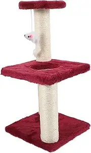 Multi Layer Cat Scratching Tower Wear Resistant Cat Tree with Vertical Scratching Post Stable Resting Platform for Kittens and Cats Stylish Home Accessory Wine