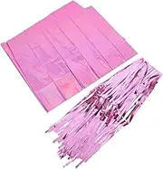 Cabilock 1set Wicked Witch Party Supplies Valentine's Day Backdrop and Rain Curtain Tablecloth Set with Sequin Floral Rectangle Tablecloth for Fairy Party Decorations