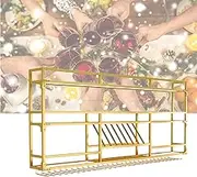 LED Lighted Floating Wine Rack with Glass Holder Wall Mounted Liquor Bottle Display Shelf for Home Bar Kitchen Cabinet Organizer for Dining Room Modern Bar Shelves for Wine and Spirits