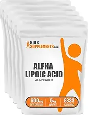 BulkSupplements.com Alpha Lipoic Acid Powder - ALA Supplement, Alpha Lipoic Acid 600mg - ALA Powder, Gluten Free - 600mg of Alpha-Lipoic Acid per Serving, 5kg (11 lbs)