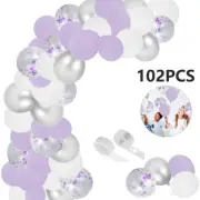 Purple Confetti Latex Balloon Garland Arch Kit Reusable Baby Shower guyYr