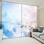 Purple Sponge Cloud 3D Curtain Blockout Photo Printing Curtains Drape Fabric