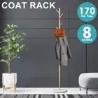 Coat Rack Free Standing Steel Coat Tree Hat Garment Hook Organizer Marble Base