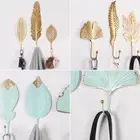 For Towel Clothes Wall Hanger Wrought Iron Hook Hanging Storage Rack Leaf Shape