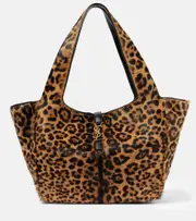 [Saint Laurent] Saint Laurent Le 5 À 7 Bea leopard-print shoulder bag One Size brown