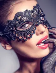 Erotic Mask Of Lace Crochet Black Ideal Fighting Fantasy Accessory Woman