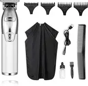 Kemei 0mm Baldheaded Hair Clippers for Men Professional Outliner Cordless Hair Trimmer Beard Trimmer with T Blade Zero Gapped Rechargeable Grooming Kit