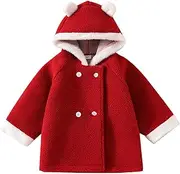 [CsgrFagr] Girls' Winter Thickened Cute Three Ear Trimmed Hooded Coat Girls Lightweight Rain Jacket