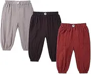 [EISHOW] Infant Baby Girls Boys Cotton Linen Harem Pants Multi-Pack Trousers Kids Casual Ankle Pants Loose Long Bloomers
