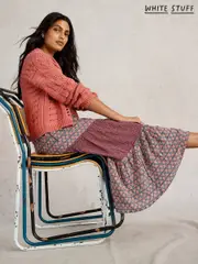 White Stuff Blue Mabel Mixed Print Skirt (F97319) | $150