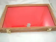 OAK, Wooden showcase display case 18 X 24 X 2" Quality made, glass and solid oak