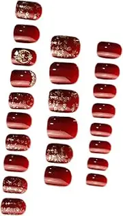 Healeved 1 Christmas Nail Stickers False Nails Christmas Fake Nails Fake Fingernail Nail Art Decals Women Nail Stickers Fake Nails for Fake Nails for Woman Fake Nail Tips Red Abs