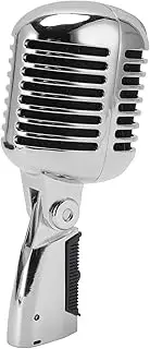 ASHATA Mic, Cardioid Pick -Up Retro -Style Dynamic Microphone for Studio Recording (Silver)