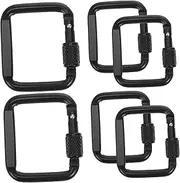 Toddmomy 6 Pcs Locking Carabiner Clips Heavy Duty Square Snap Hook Key Ring Holders for Outdoor Activities Convenient Design for Easy Attachment and Detachment Secure Threaded Closure