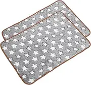 FIXOSHEE 2pcs Dog Blanket Super Soft Fluffy Cage Mat Cute Star Pattern Pet Blanket Flannel Throw Blanket for Dog Puppy Cat Kitten