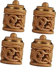 [GOOHOCHY] 4pcs Wooden Carving Bottle Hanging Pendant Aromatherapy Diffuser for Car Decorative Car Hanging Bottle DIY Scented Decor