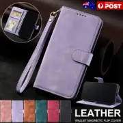 Leather Flip Wallet Case Cover For iPhone 16e 16 15 14 13 12 11 Pro Max XR SE 8