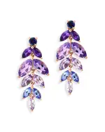 Bloomingdale's Fine Collection Multi Gemstone Leaf Drop Earrings in 14K Rose Gold
