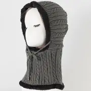 Windproof Knitted Hat Beanies Scarf Winter Warm Outdoor Camping Cycling Head Scarves GREY COLOR