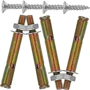 CHILDWEET 8pcs Heavy Duty Zinc Plated Expansion Bolts with Flat Washers for Concrete Walls Secure Fixation for Fences Security Doors Home Decor and Engineering Projects