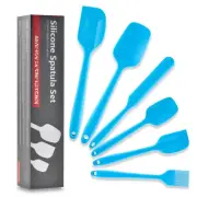 Set of 6 silicone spatulas, food-grade, heat-resistant rubber spatulas with s...