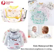 Baby Kid Full Waterproof Bib Apron Smock Feeding Long Sleeves Sleeveless 4m-4y