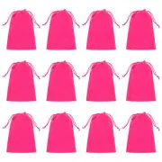 12Pcs Velvet Gift Bags 4 x 6" Velvet Drawstring Jewelry Pouches Rose Red