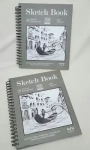 8.5"x11" Spiral Sketchbook 2 Pack (200 Sheets) Acid Free Sketch Pads for Drawing