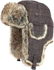 [Jack Pyke] Wool Blend Trapper Hat Brown Check 58 Brown
