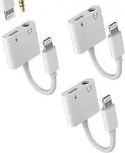 iPhone AUX Adapter for Headphone Splitter(3pack)2 in 1 Lightning to 3.5mm Jack Cable Dongle Apple MFI Certified for 14 13 12 11 Pro Max 7 8 X Audio Charger Cord Adaptador para Earphone Music 3.5+L