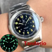 20ATM Tandorio 36mm Pilot Sapphire Glass Black/Silver Dial NH35A Auto Men Watch