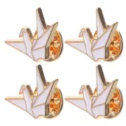 Artistic Pins for Jewelry Lovers, Creative Origami Crane, Premium Quality White 2.20X1.50X1.20CM