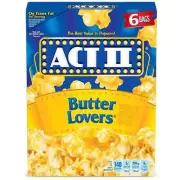 ACT II Butter Lovers Microwave Popcorn 6 ct 2.75 oz Bags