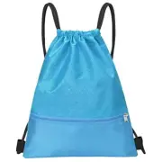 Drawstring Backpack Bag, Waterproof Draw String Back Sack Light Blue, Ordinary