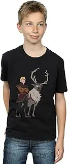 [Absolute Cult] Disney Boys Frozen 2 Sven And Kristoff T-Shirt Black 12-13 years