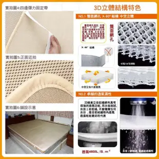 3D立體彈簧透氣水洗涼墊/床墊/涼蓆 單人3尺x6.2尺