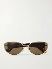 [Chloé] Chloé - Oval-frame Gold-tone And Tortoiseshell Acetate Sunglasses - One size One size Gold