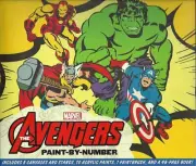 Marvel Avengers Paint By Number 5 Scenes Canvas Paints Paintbrush Book Heroes