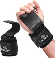 Prodigy Nutrition Labs Weight Lifting Bar Hooks (Pair) - Power Wrist Straps with and Hand Grip Support for Heavy Duty Deadlifts, Pull Ups, Shrugs - Gym Wraps for Men and Women