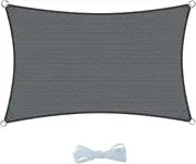 Cool Area Sun Shade Sail 2x3m Rectangle, HDPE UV Block Patio Canopy in Color Graphite