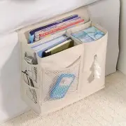 7-Pocket Bedside Caddy Organizer Multi-Pocket Storage Remotes Glasses Tissues