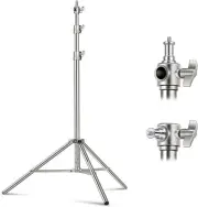 NEEWER 118"/3m Stainless Steel Light Stand, Spring Cushioned Heavy Duty Photogra