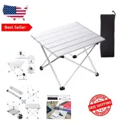 Portable BBQ & Picnic Table - Easy Clean Aluminum Folding Table, Silver Finish