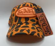 Exclusive Von Dutch 242 Camo Trucker Hat Orange Logo Patch SnapBack Cap
