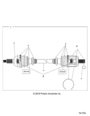 Polaris Plunging Joint, Genuine OEM Part 2203444, Qty 1