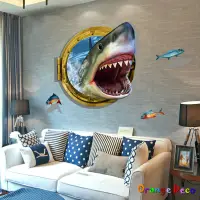 在飛比找蝦皮商城優惠-【橘果設計】3D鯊魚 壁貼 牆貼 壁紙 DIY組合裝飾佈置
